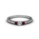 1 - Tresu Diamond and Red Garnet Three Stone Ring  