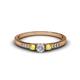 1 - Tresu Diamond and Yellow Sapphire Three Stone Ring  