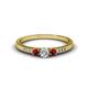 1 - Tresu Diamond and Ruby Three Stone Ring  