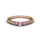 1 - Tresu Diamond and Pink Sapphire Three Stone Ring  