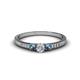 1 - Tresu Diamond and Blue Topaz Three Stone Ring  