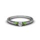1 - Tresu Diamond and Green Garnet Three Stone Ring  