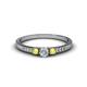 1 - Tresu Diamond and Yellow Sapphire Three Stone Ring  