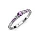 2 - Tresu Amethyst and Diamond Three Stone Engagement Ring 