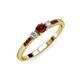 2 - Tresu Red Garnet and Diamond Three Stone Engagement Ring 
