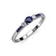 2 - Tresu Blue Sapphire and Diamond Three Stone Engagement Ring 