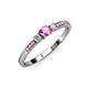 2 - Tresu Pink Sapphire and Diamond Three Stone Engagement Ring 