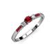 2 - Tresu Ruby and Diamond Three Stone Engagement Ring 