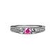 3 - Reveka Pink Sapphire and Diamond Three Stone Engagement Ring 