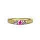 3 - Reveka Pink Sapphire and Diamond Three Stone Engagement Ring 