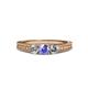 3 - Reveka Tanzanite and Diamond Three Stone Engagement Ring 