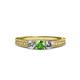 3 - Reveka Green Garnet and Diamond Three Stone Engagement Ring 