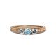 3 - Reveka Aquamarine and Diamond Three Stone Engagement Ring 