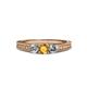 3 - Reveka Citrine and Diamond Three Stone Engagement Ring 