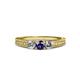 3 - Reveka Iolite and Diamond Three Stone Engagement Ring 