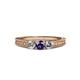 3 - Reveka Iolite and Diamond Three Stone Engagement Ring 