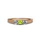 3 - Reveka Peridot and Diamond Three Stone Engagement Ring 
