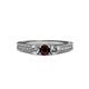 3 - Reveka Red Garnet and Diamond Three Stone Engagement Ring 