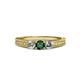3 - Reveka Emerald and Diamond Three Stone Engagement Ring 