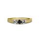 3 - Reveka Black and White Diamond Three Stone Engagement Ring 