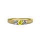 3 - Reveka Yellow Sapphire and Diamond Three Stone Engagement Ring 