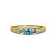 3 - Reveka London Blue Topaz and Diamond Three Stone Engagement Ring 