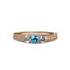 3 - Reveka London Blue Topaz and Diamond Three Stone Engagement Ring 