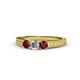 1 - Reveka Diamond and Ruby Three Stone Engagement Ring 
