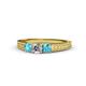 1 - Reveka Diamond and London Blue Topaz Three Stone Engagement Ring 