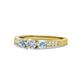 1 - Ayaka Diamond and Aquamarine Three Stone Engagement Ring 