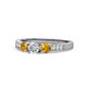 1 - Ayaka Diamond and Citrine Three Stone Engagement Ring 