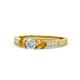 1 - Ayaka Diamond and Citrine Three Stone Engagement Ring 