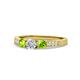 1 - Ayaka Diamond and Peridot Three Stone Engagement Ring 