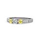 1 - Ayaka Diamond and Yellow Sapphire Three Stone Engagement Ring 