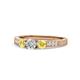 1 - Ayaka Diamond and Yellow Sapphire Three Stone Engagement Ring 