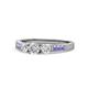 1 - Ayaka Diamond Three Stone with Side Tanzanite Ring 