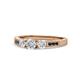 1 - Ayaka Diamond Three Stone with Side Black Diamond Ring 