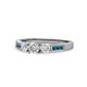 1 - Ayaka Diamond Three Stone with Side Blue Diamond Ring 