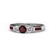 1 - Jamille Red Garnet and Diamond Three Stone with Side Red Garnet Ring 