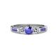 4 - Jamille Tanzanite and Diamond Three Stone with Side Tanzanite Ring 