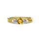 4 - Jamille Citrine and Diamond Three Stone with Side Citrine Ring 