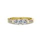 4 - Jamille Diamond Three Stone with Side Diamond Ring 