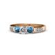 1 - Jamille Diamond and Blue Topaz Three Stone Engagement Ring 