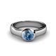 1 - Enola Blue Topaz Solitaire Engagement Ring 