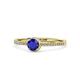 1 - Irene Blue Sapphire and Diamond Halo Engagement Ring 