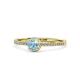 1 - Irene Aquamarine and Diamond Halo Engagement Ring 
