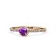 1 - Irene Amethyst and Diamond Halo Engagement Ring 