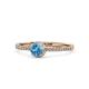 1 - Irene Blue Topaz and Diamond Halo Engagement Ring 