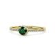 1 - Irene Emerald and Diamond Halo Engagement Ring 