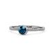 1 - Irene Blue and White Diamond Halo Engagement Ring 
